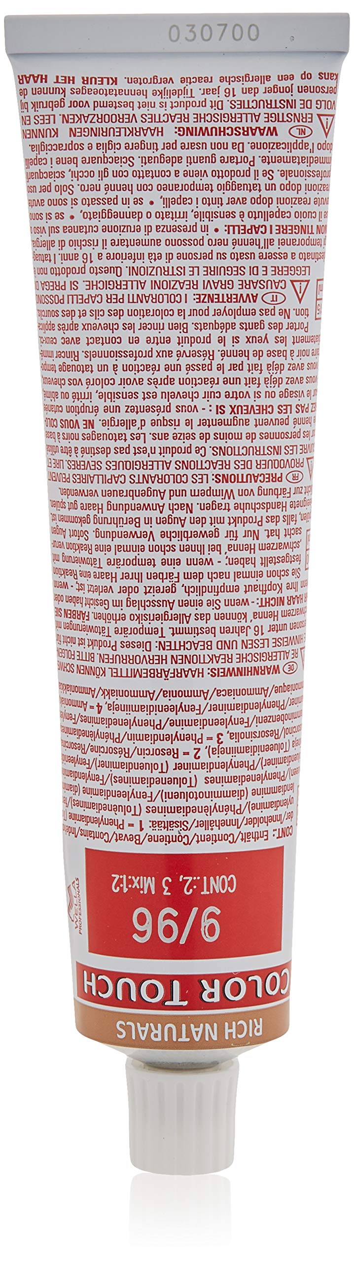 Wella Colour Touch Demi-Permanent Hair Colour, No. 9/96 Light Blonde Center Violet, 0.13601 kg