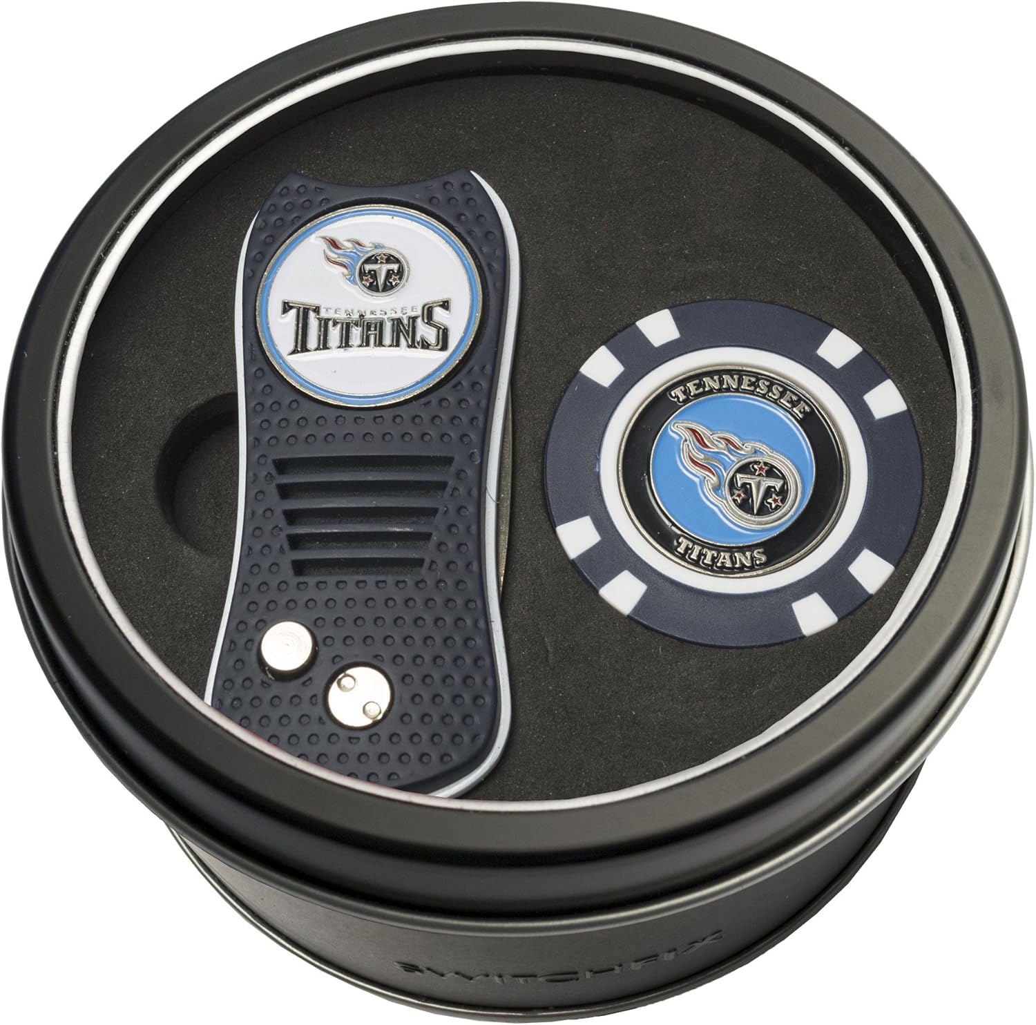 Team Golf NFL Gift Set Switchblade Divot Tool & Chip, Includes 2 Double-Sided Enamel Ball Markers, Patented Design, Less Damage to Greens, Switchblade Mechanism