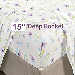 softan Floral Queen Sheet Set Blue Dandelion Flower