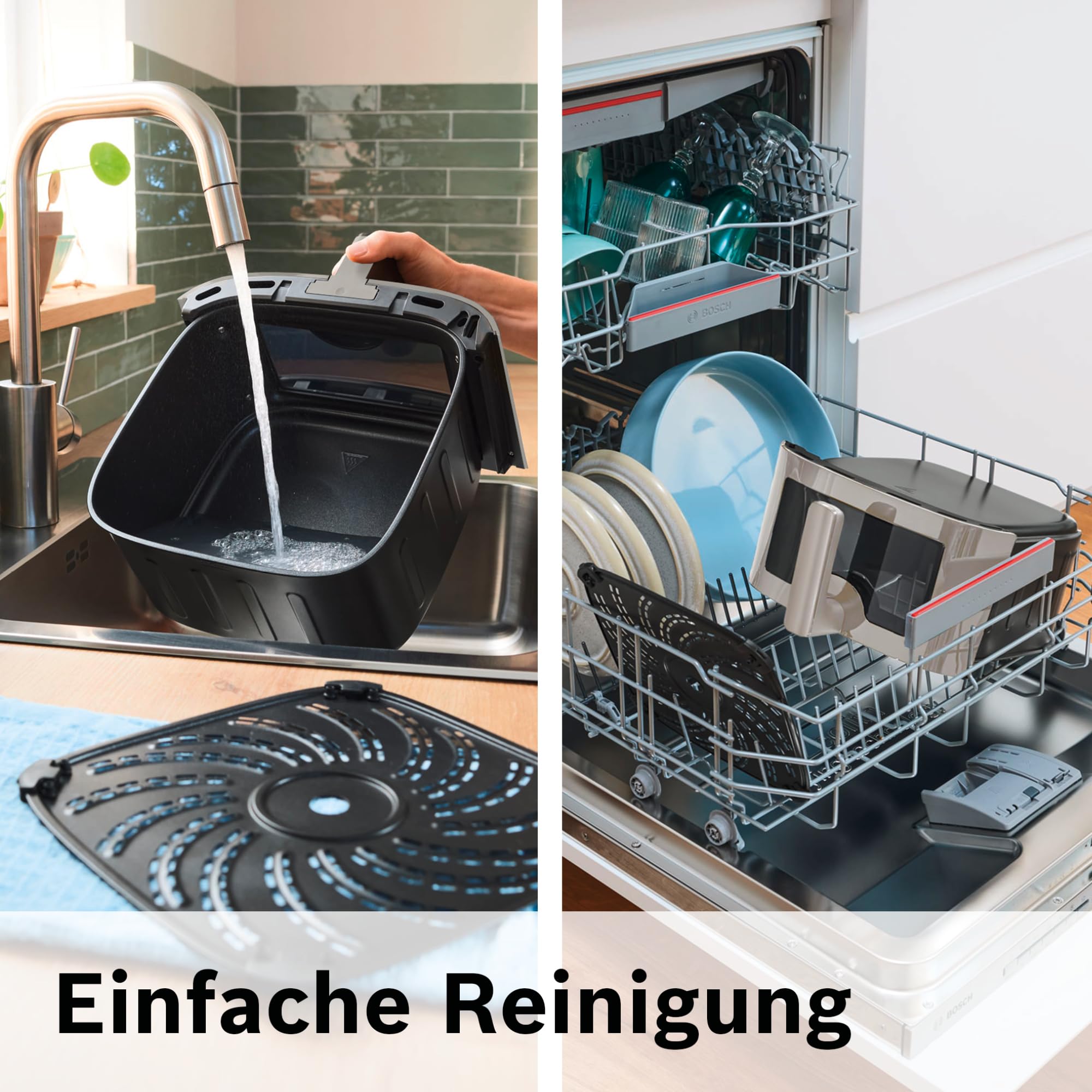Bosch Heißluftfritteuse Serie 6, XXL Air Fryer, creme, 7,2 L Fassungsvermögen, beleuchtetes Sichtfenster, 7 voreingestellte Programme, bis zu 65% schnelleres Kochen, MAF671C0 9