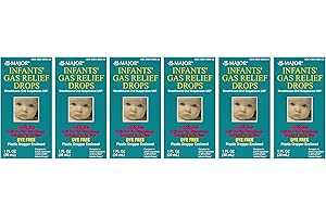 MAJOR Newborns, Infants & Children Gas Relief Simethicone 20 mg/0.3ml Drops Dye Free Generic for Mylicon 1 oz (30ML) 6 PACK Total 6 oz