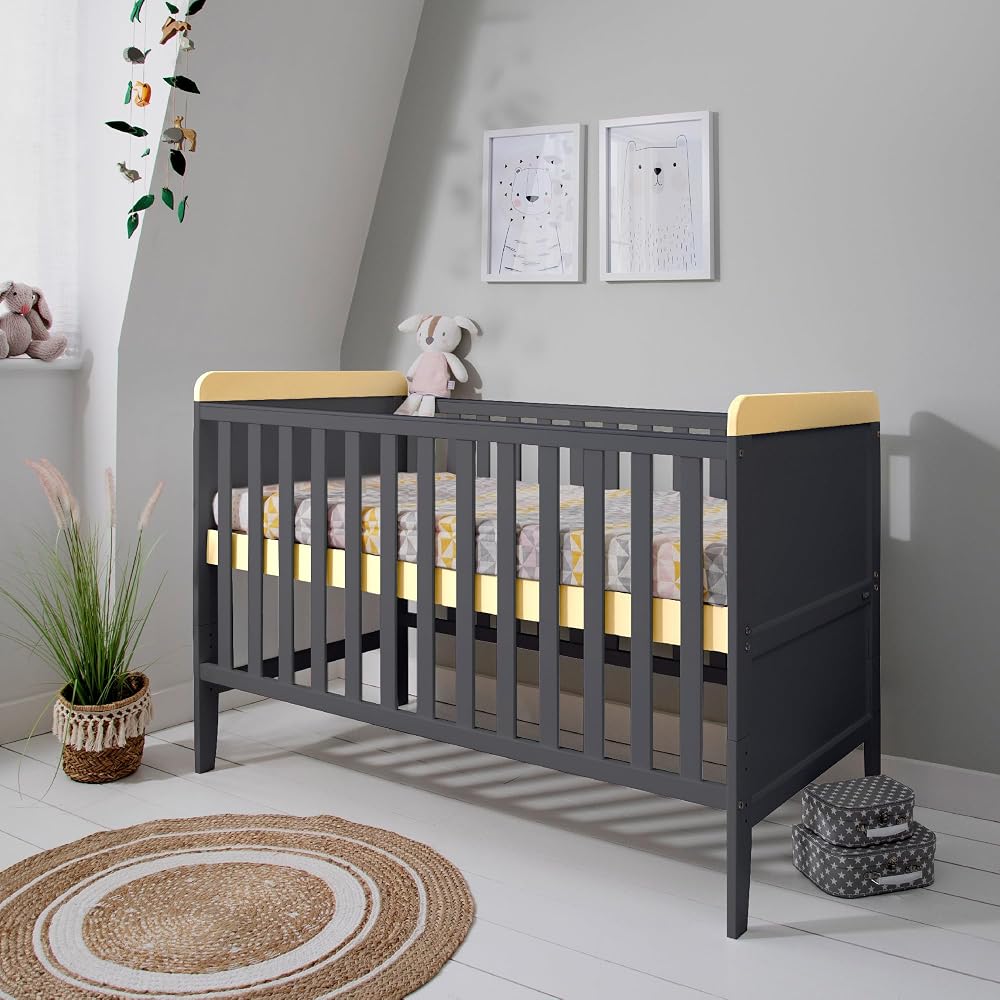 Tutti Bambini Rio 2-in-1 Cot Bed with Top Changer Oak Slate Grey 0-6y