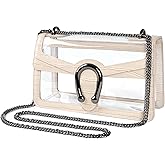 Joryin Women's Stadium Approved Crossbody Bag for Women, Small Clear Bag Shoudler Purse with Chain Strap
