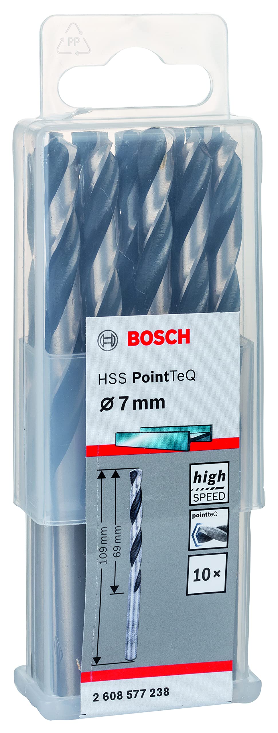 Bosch Professional 10-piece PointTeQ HSS Twist Drill Bit (for Metal, 7 x 69 x 109 mm, Drill Driver Accessories)