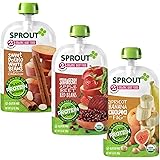 Sprout Organic Baby Food, Stage 2 Pouches, Sweet Potato White Bean, Strawberry Apple Beet Bean & Apricot Chickpea Fig Variety