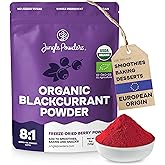 Jungle Powders Black Currant Powder Organic 5 Ounce Bag - USDA Certified Freeze Dried Black Currants for Recovery - Rich In Anthocyanins & Polyphenols Blackcurrant Extract for Smoothies, Tea, Baking