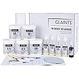 GLAINTE White Marble Countertop Paint Kit Kitchen Bathroom Counter Top Refinishing Kit