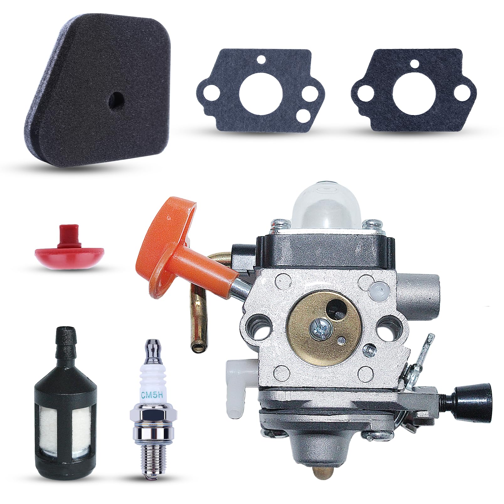 Haishine Carburetor Kit for STIHL FS87 FS87R FS90 FS90R FS100 FS110 FS110X FS130R FS130 HL100 KM90 KM100 Carburetor String Trimmer Brushcutter Lawn Mower Replace #41801200607