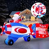 Pechfun 11FT Christmas Inflatables Outdoor Decorations, Santa Claus on Animated Helicopter, Blow Up Yard Decorations with Built-in LED Lights for Xmas Holiday Decor Garden Lawn Patio Lawn