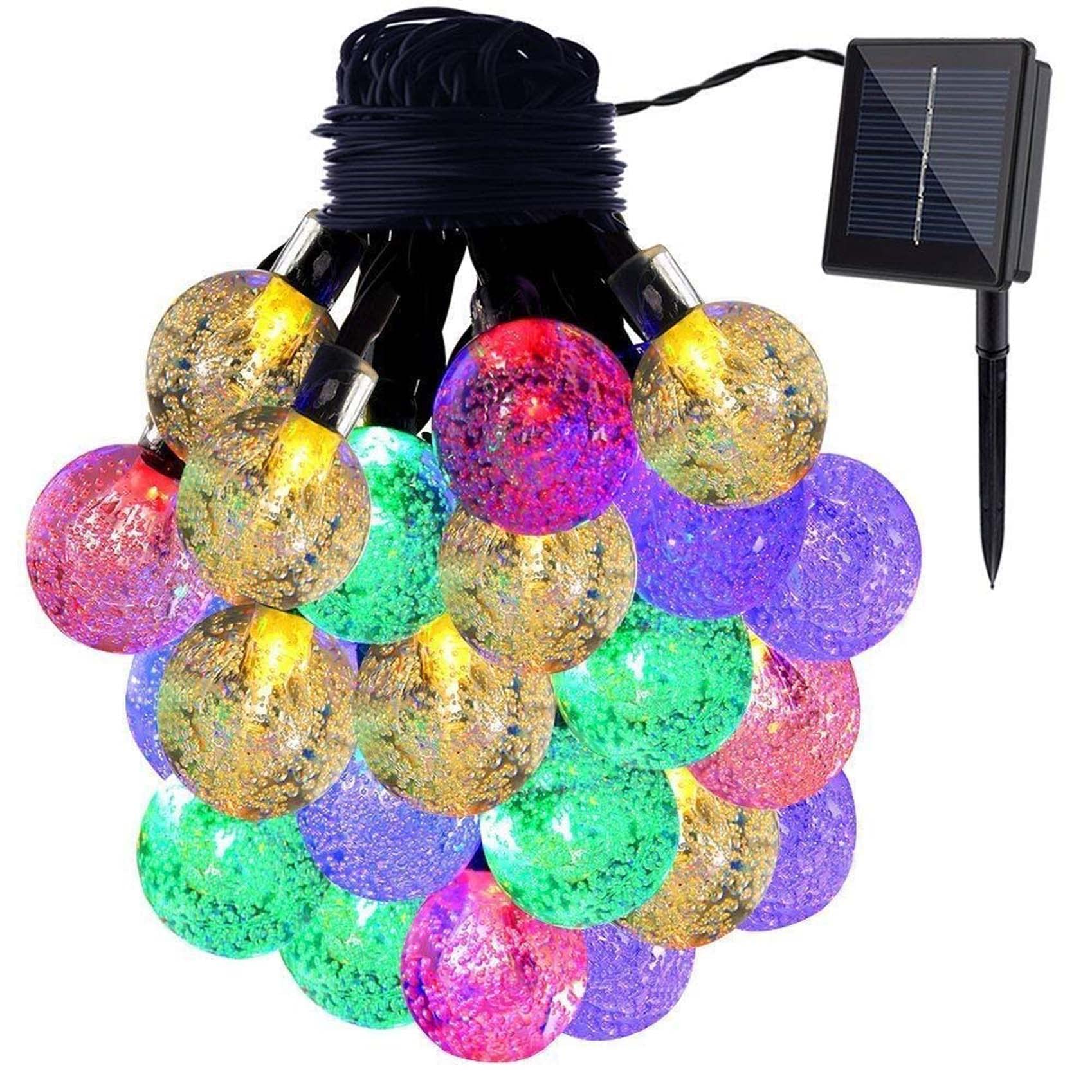 KEEDA Outdoor Solar 30LED Globe Ball String Lights for Garden Patio Yard Christmas Festival Party Decoration (Multicolor)