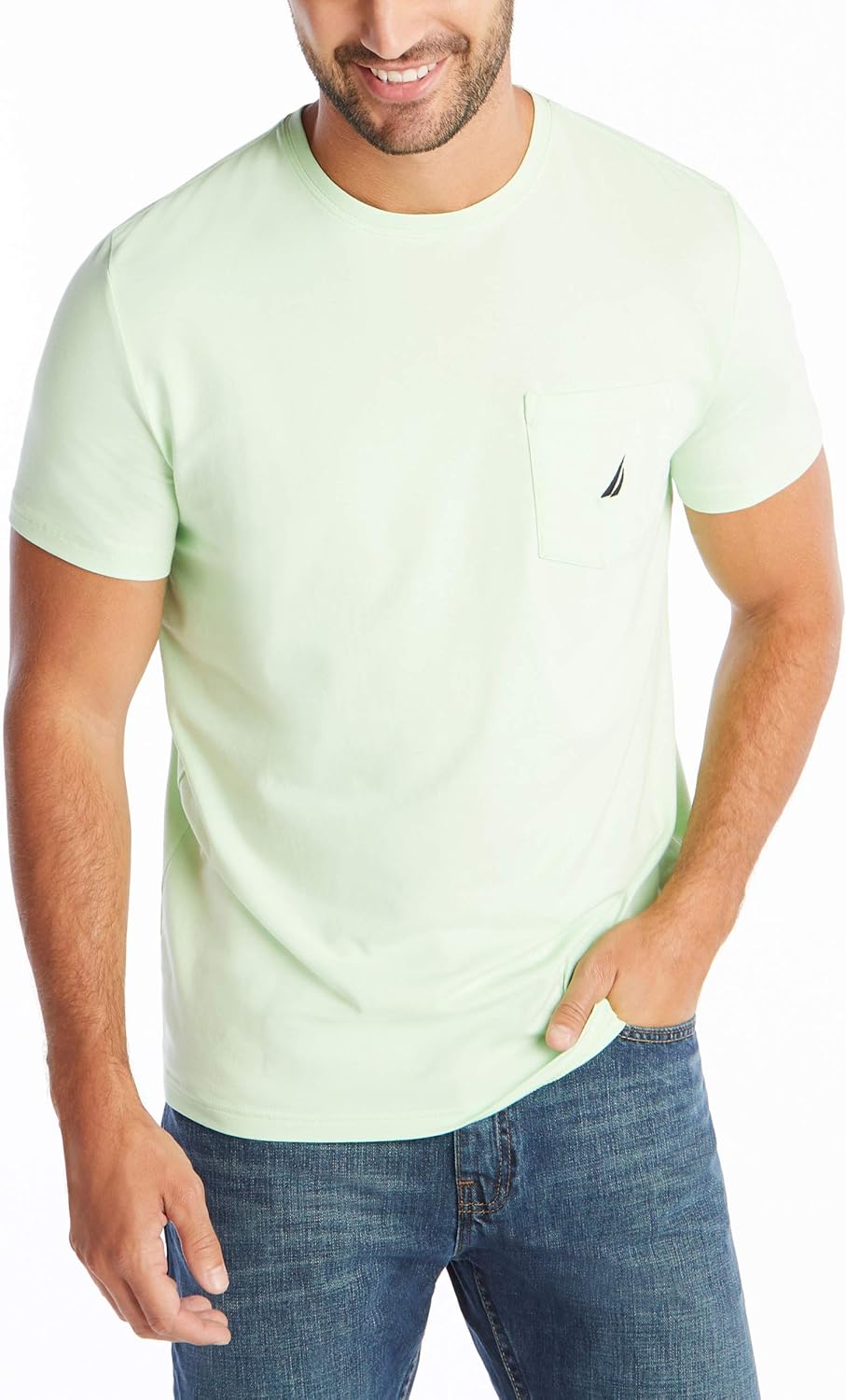 Nautica Men's Solid Crew Neck Short Sleeve Pocket T-Shirt | 