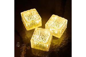 JKIMK Solar Brick Lights - Outdoor Waterproof Patio & Garden Decor (3 Packs) for Patio, Yard, Walkway, Pathway