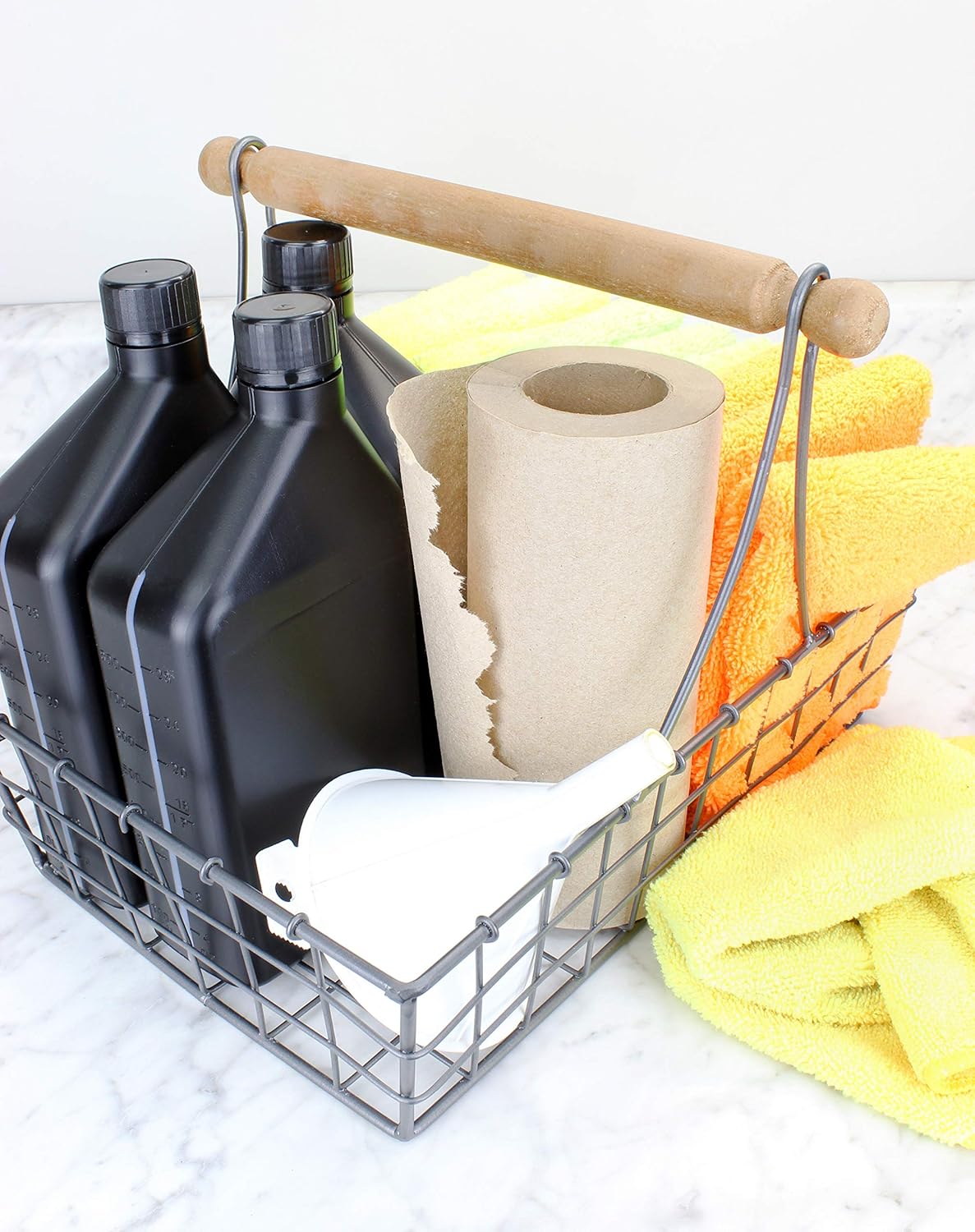 Cornucopia Plastic Engine Oil Bottles (4-Pack, Quart Size); Empty Cans for Storing Oil and Other Chemicals: Automotive