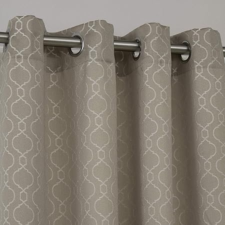 Deconovo Lot De 2 Rideau Fille Chambre Rideau Decoratif Rideau Chambre Adultes Rideau Motif à Oeillets Pour Chambre 140x240cm Taupe Clair