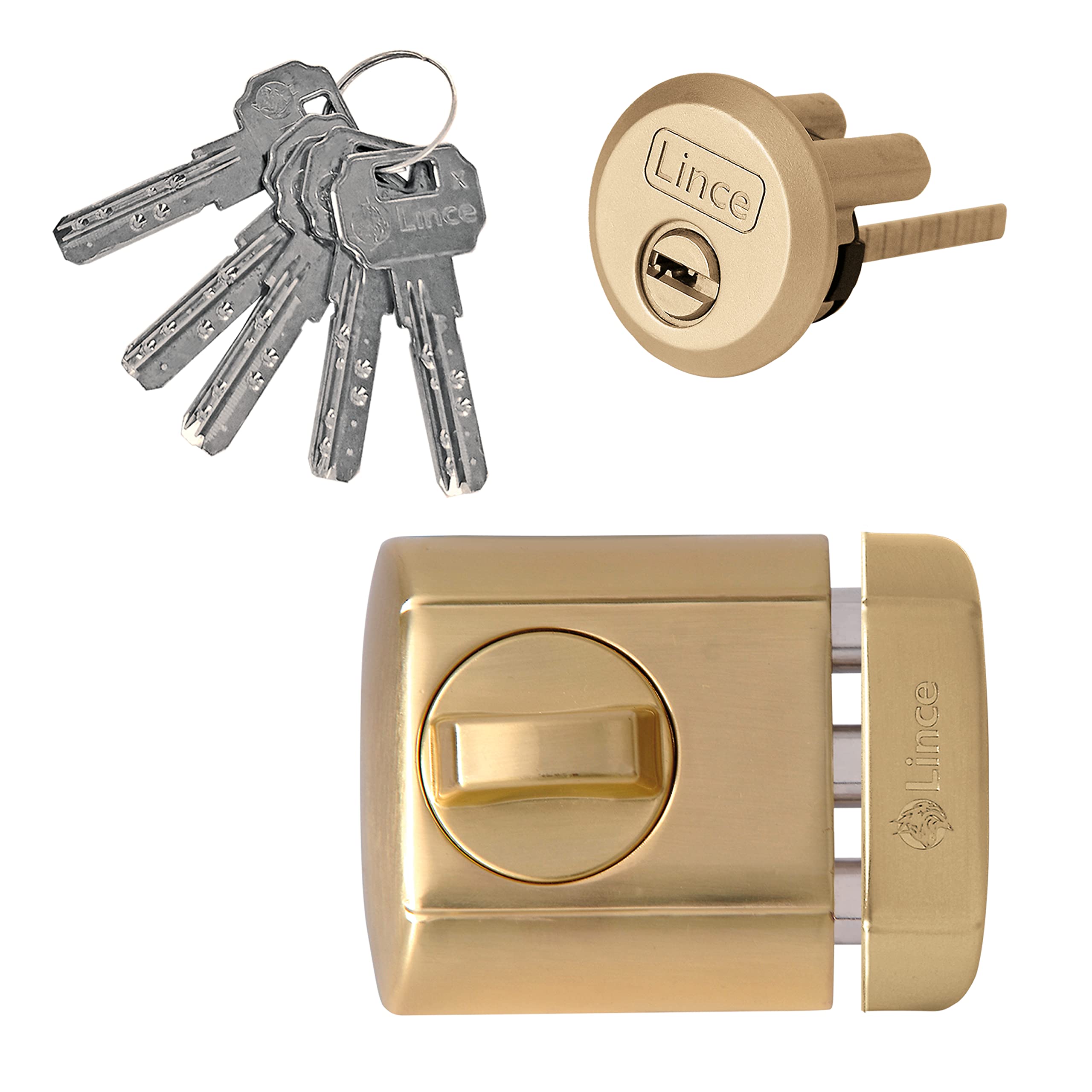 Lince 4930-Hl Supra Key Lock Brass Plated