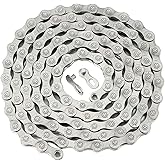 SHAWZK 9 Speed Bike Chain, Full Silver Plating,116 Links | Suitable for Road Bicycles, Mountain Bike Accessories, Compatible with Shimano/SRAM Mountain, Road Bike