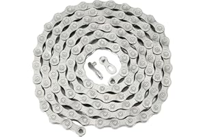 SHAWZK 9 Speed Bike Chain,Suitable for Road Bicycles,Mountain Bike Accessories,Full Silver Plating,116 Links,Compatible with 