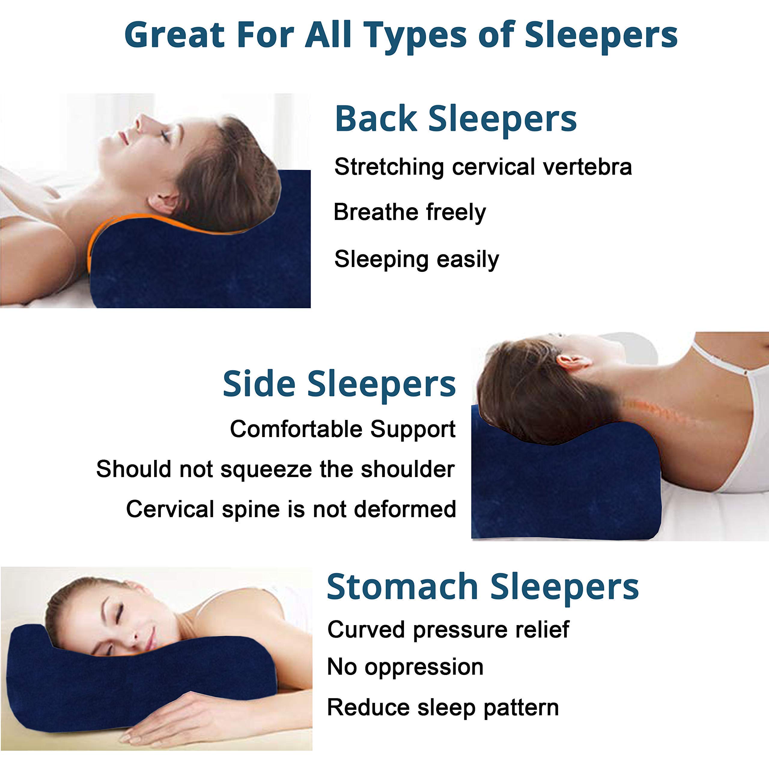 Dr. Franklyn's Contour Memory Foam Neck Pillow, Orthopedic Pillow, Neck