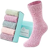 SISOSOCK 5 Pairs Fuzzy Soft Cozy Fluffy Socks for Women, Casual Warm Sleep Comfy Socks, Thick Winter Plush Gifts for Women