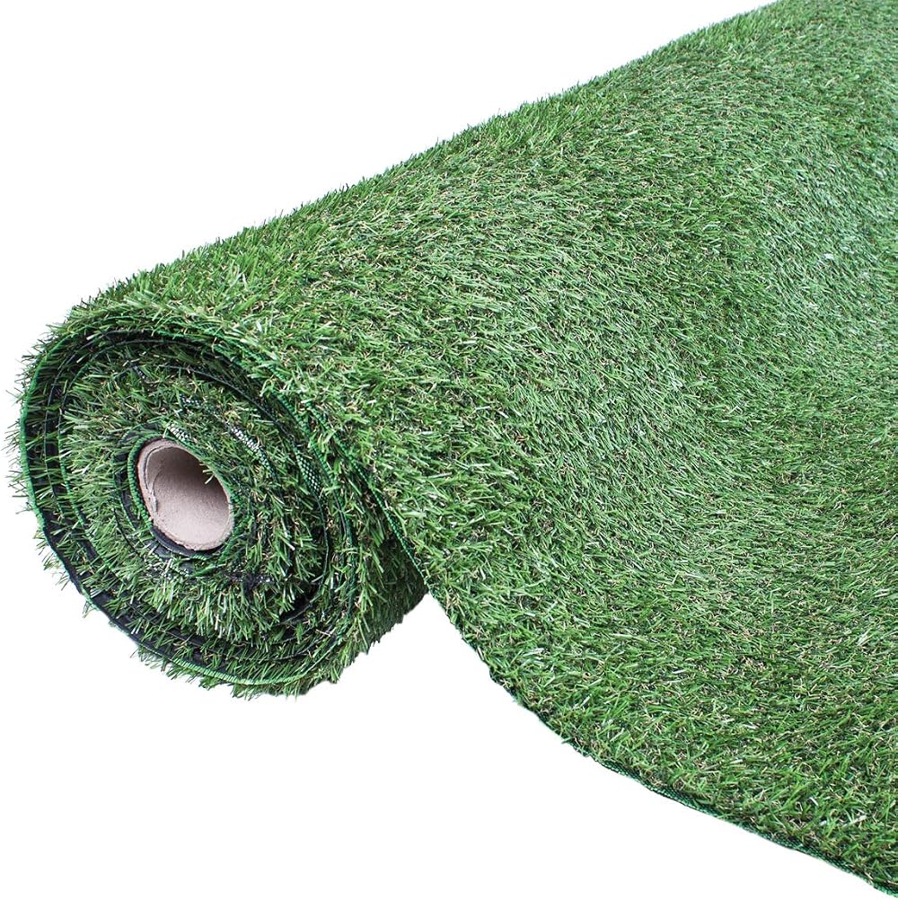 GardenKraft Artificial Grass Roll 4m x 1m 20mm Pile UV Dark Green