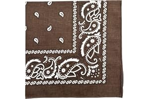 MDSTYLE 100% Cotton Bandana for Men & Women 22" x 22" Paisley Pattern Handkerchief Headband