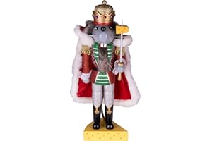 Clever Creations Mouse King 14 Inch Traditional Wooden Nutcracker, Festive Christmas Décor for Shelves and Tables