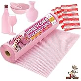 XFasten Pink Honeycomb Packing Paper for Moving 15-Inch x 118-Feet Bubble Honeycomb Wrap, Honeycomb Wrapping Paper for Packin