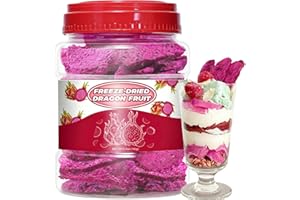 SEAYOFA 5.3oz Freeze Dried Dragon Fruit Chips – 150g Healthy Natural Pitaya Chunks for Kids & Adults, Dehydrated Fruit Snack for Drinks, Smoothies, Bakery & Cereal – Low Calorie, Gluten Free, Vegan