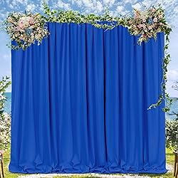 Royal Blue Backdrop Curtains Polyester: 6 Panels