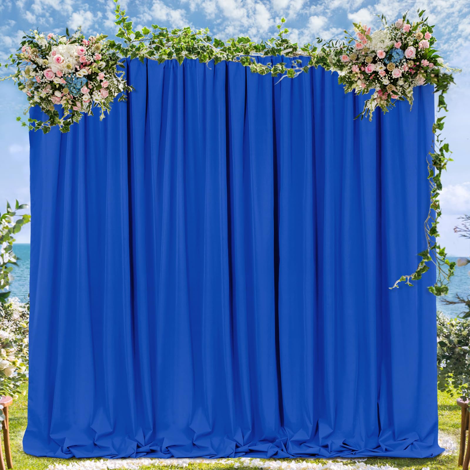 Backdrop Curtains Royal Blue 10ft x 10ft Polyester