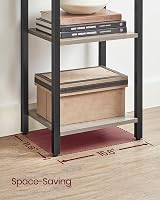 VASAGLE 5-Tier Bookshelf 30x39.6x154 cm Industrial Heather Greige Ink Black view 5