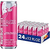 Red Bull Energy Drink, White Peach, Peach Edition | contains caffeine, taurine, B-vitamins, sugar, and water, 12 fl oz, pack of 24 cans