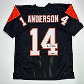 Facsimile Autographed Ken Anderson Cincinnati Black Reprint Laser Auto Football Jersey Size Men's XL