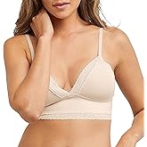 Maidenform Women's M Lace Trim Triangle Bralette, Pullover Lace Bra, Convertible Wireless Bralette