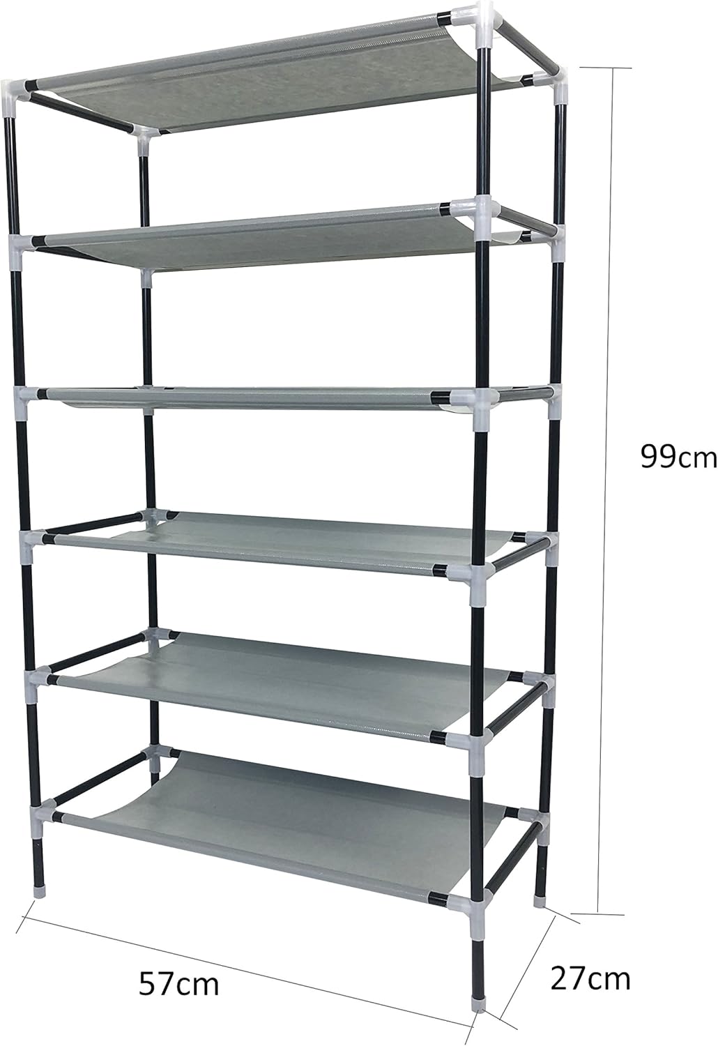 shoe tiers on Easy Assemble Using Thickened Electrophoresis Tubes Acornfort S 111 6 Tiers Adjustable Shoe Storage Shoe Rack Organiser Shelf Hold Stand For 18 Pairs Shoes Sturdy Space Saving