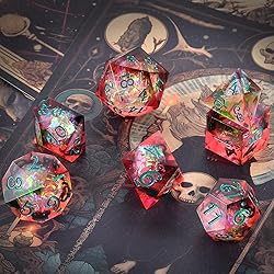 OriCraft Red Magic Dice - D&D Dice Set, Polyhedral