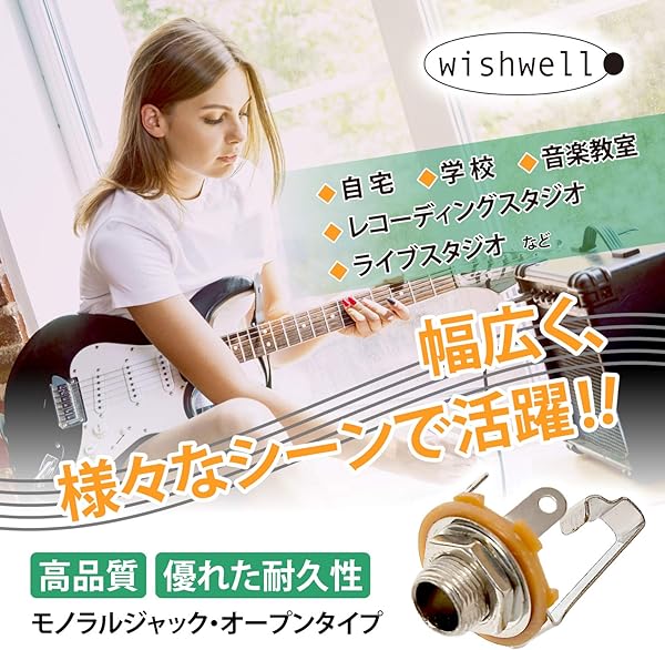 モノラルジャック オープンタイプ (６.３５mm/１０個セット) ギター ジャック モ 【 wishwell 】 商品画像1
