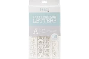 American Crafts DCWVE Die Cuts with A View 1" Letter Pack Letterboard-White (188 pcs) LP-006-00015, 1"
