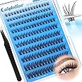 Self Adhesive Eyelashes Clusters Natural Lash Clusters No Glue Needed Self Adhesive Lashes Pre Glued Cluster Eyelash Extensions No Lash Band Wispy Press on Lashes Clusters Reusable (D Curl, 8-16mm)