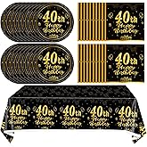 41Pcs Birthday Party Supplies Vintage 40th Birthday Decorations Back in 1984 40th Theme Birthday Party Decorations Tableware Includes Paper Plate Napkin Tablecloth for Men Service 20 Guests