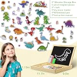 COOLJOY Wooden Magnetic Puzzle Dinosaur Board 100+ PCS Educational Toy view 6