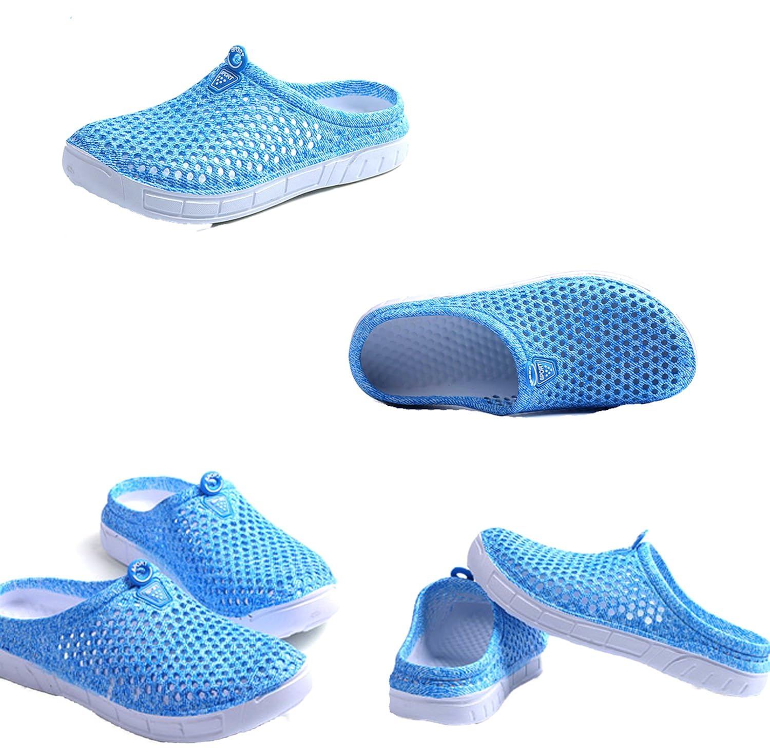 di grazia girls/women breathable clog style fashion sandals (sea blue, blue-rubber-flats-39)