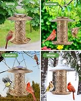 HouseSapp Solar Bird Feeder Outdoors Hanging 2.5LBs Metal Garden Lantern view 7