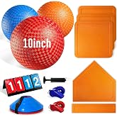 GGV Kickball Set with Bases and Ball, 24 Pcs Kickball kit Outdoor Game | Kickball Set for Playground Games, Includes 3 10'' Balls, Have an Interesting Kickball Game with Friends &amp; Family