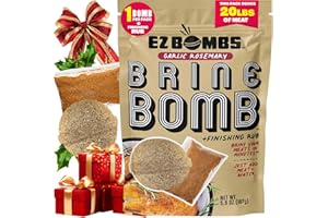EZ Bombs Garlic Rosemary Brine Bomb Seasoning with Finishing Rub, Pack of 1 – All-in-One Turkey Brine Kit for Juicy, Flavorful Meat – Perfect for Turkey, Chicken, Pork, and Beef – Brines Up to 20 lbs