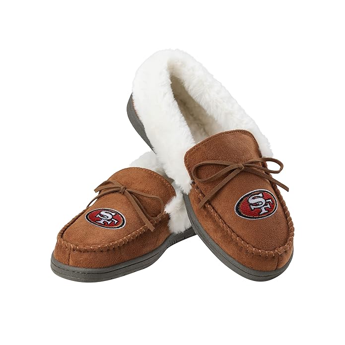 foco NFL Womens Tan Moccasin Slippers - XL (11-12)