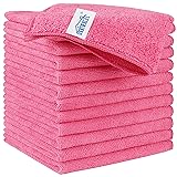 HOMEXCEL Pink Microfiber Cleaning Cloth, 12 Pack