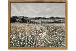 SHENIFY Landscape Canvas Wall Art Vintage Classical Flower Field Room 𝗙𝗿𝗮𝗺𝗲𝗱 Decor for - 8"x10" Natural Framed