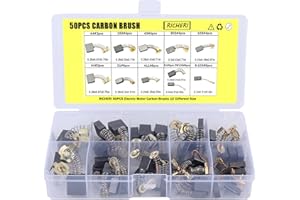 RICHERI Electric Motor Carbon Brushes 10 Different Sizes for Replacement Repair Power Tool Part (50PCS)