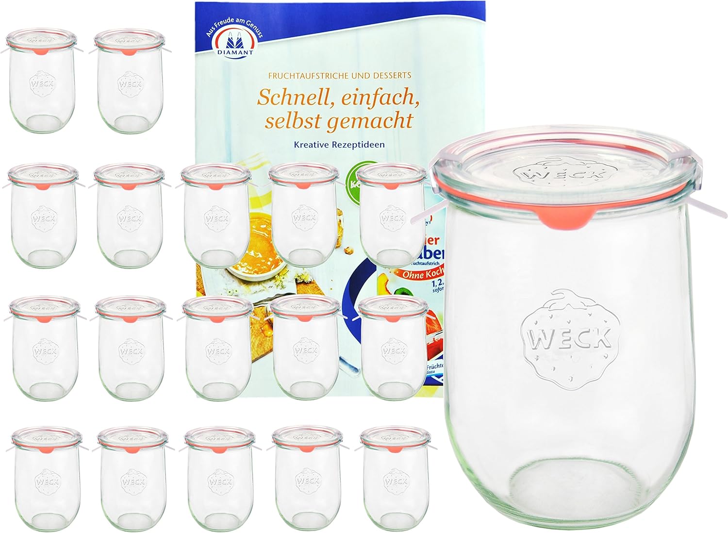 MamboCat Weck Lot De 6 Bocaux 1062 Ml En Forme De Tulipe Avec Couvercle